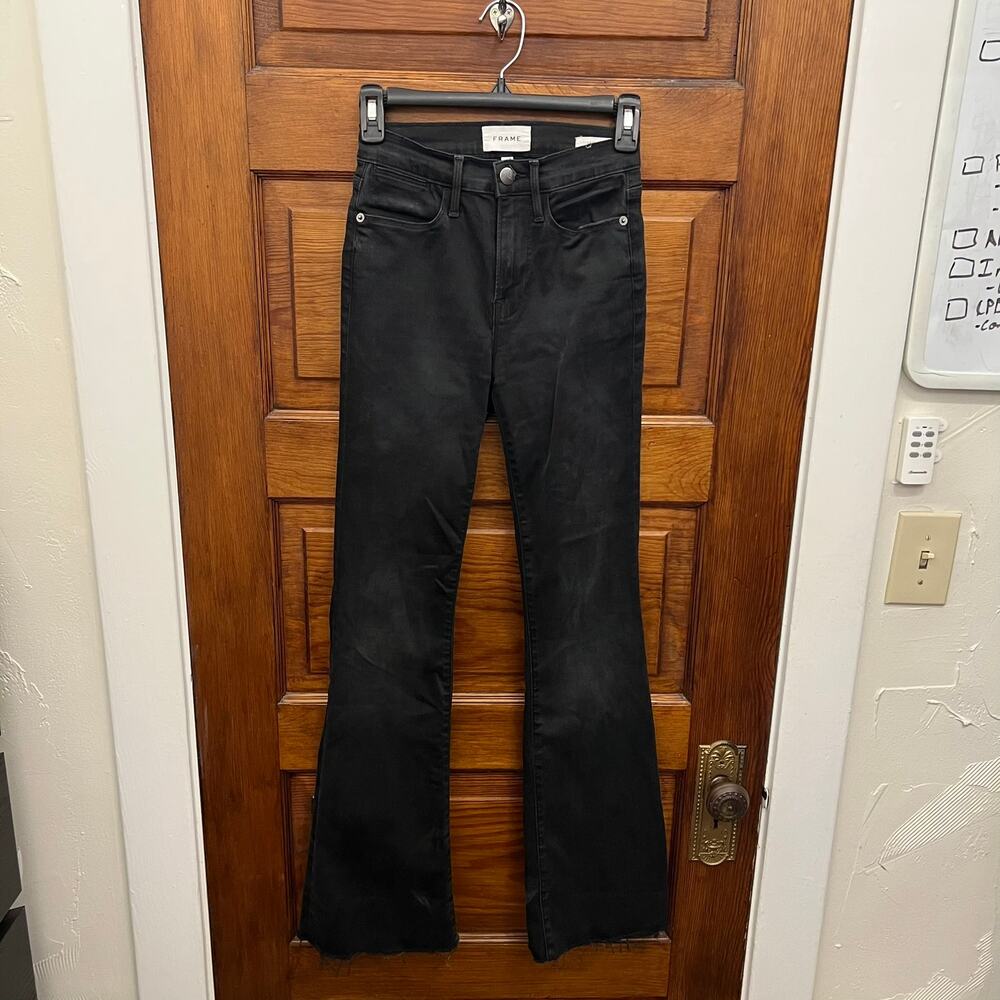 FRAME Le High Flare Maverick Jeans LHF208 Black Jeans sz 24 Women's $265